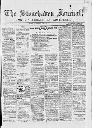 cover page of Stonehaven Journal published on March 1, 1860