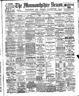 cover page of Monmouthshire Beacon published on August 13, 1909
