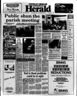 cover page of Pateley Bridge & Nidderdale Herald published on April 24, 1987