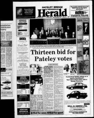 cover page of Pateley Bridge & Nidderdale Herald published on April 26, 1991