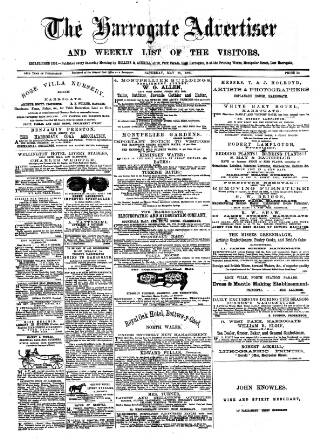 cover page of Harrogate Advertiser and Weekly List of the Visitors published on May 29, 1880