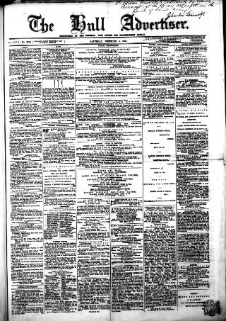 cover page of Hull Advertiser published on December 5, 1863