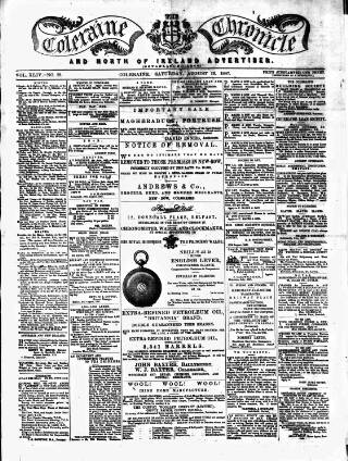 cover page of Coleraine Chronicle published on August 13, 1887