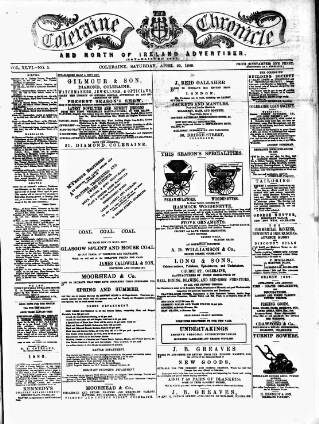 cover page of Coleraine Chronicle published on April 20, 1889