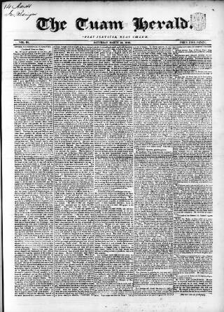cover page of Tuam Herald published on March 28, 1840
