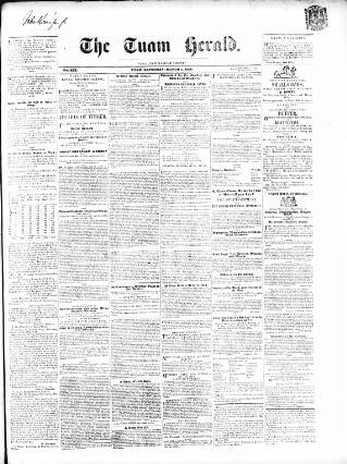 cover page of Tuam Herald published on March 1, 1856