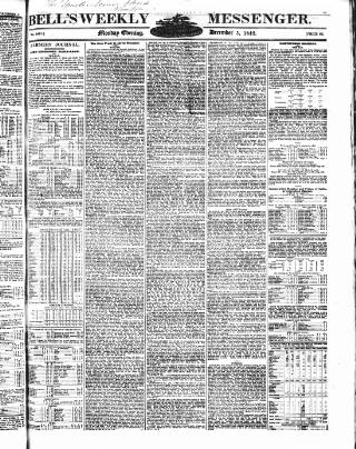 cover page of Bell's Weekly Messenger published on December 5, 1842
