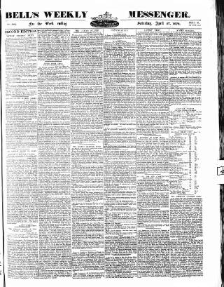 cover page of Bell's Weekly Messenger published on April 27, 1872