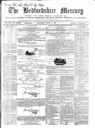 cover page of Bedfordshire Mercury published on June 1, 1867