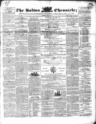 cover page of Bolton Chronicle published on April 20, 1844