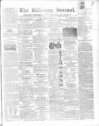 cover page of Kilkenny Journal, and Leinster Commercial and Literary Advertiser published on April 25, 1860