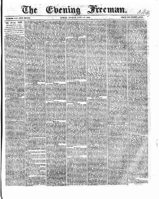 cover page of The Evening Freeman. published on April 20, 1868