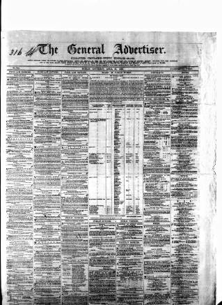cover page of General Advertiser for Dublin, and all Ireland published on April 27, 1850