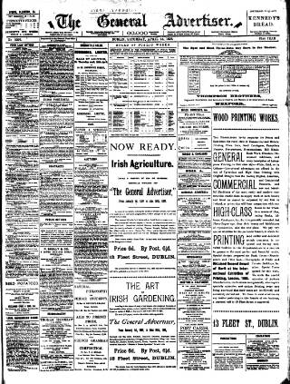 cover page of General Advertiser for Dublin, and all Ireland published on April 23, 1898