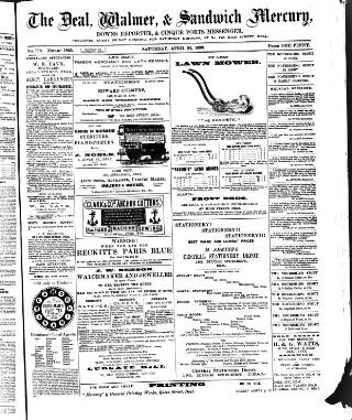 cover page of Deal, Walmer & Sandwich Mercury published on April 24, 1880