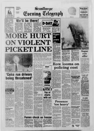 cover page of Scunthorpe Evening Telegraph published on June 1, 1984