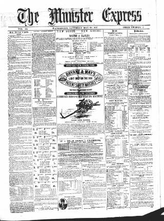 cover page of Munster Express published on May 28, 1870