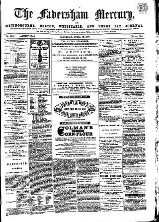 cover page of Faversham Times and Mercury and North-East Kent Journal published on April 16, 1870