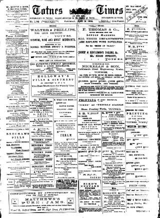 cover page of Totnes Weekly Times published on April 19, 1902