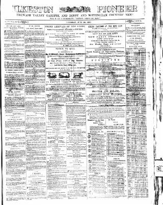 cover page of Ilkeston Pioneer published on June 28, 1866