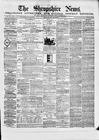 cover page of Shropshire News published on May 1, 1873