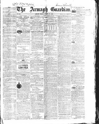 cover page of Armagh Guardian published on March 28, 1862
