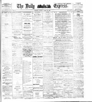 cover page of Dublin Daily Express published on April 25, 1905