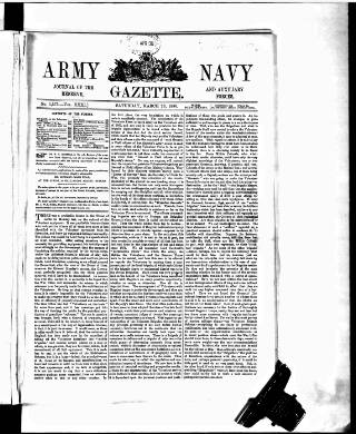 cover page of Army and Navy Gazette published on March 29, 1890