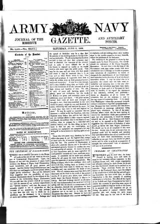 cover page of Army and Navy Gazette published on June 2, 1906