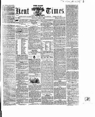 cover page of East Kent Times published on June 1, 1861