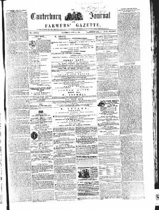 cover page of Canterbury Journal, Kentish Times and Farmers' Gazette published on June 2, 1866