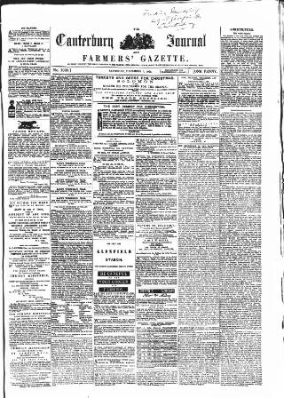 cover page of Canterbury Journal, Kentish Times and Farmers' Gazette published on December 5, 1868