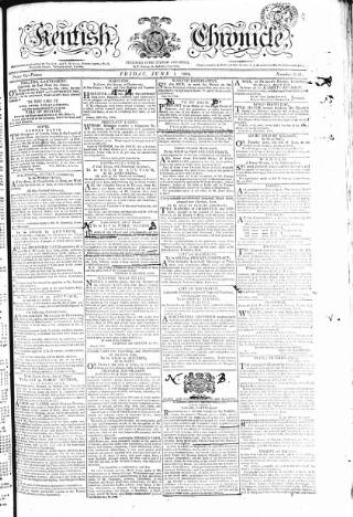 cover page of Kentish Weekly Post or Canterbury Journal published on June 1, 1804