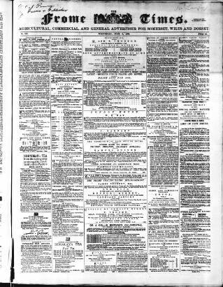 cover page of Frome Times published on June 2, 1869