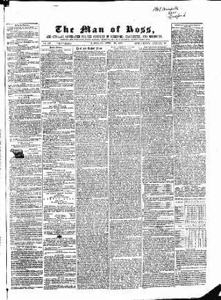 cover page of Man of Ross and General Advertiser published on April 26, 1860