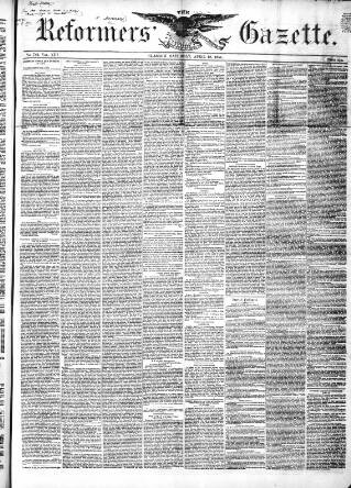 cover page of Glasgow Gazette published on April 19, 1851
