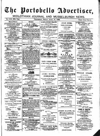 cover page of Portobello Advertiser published on April 19, 1889