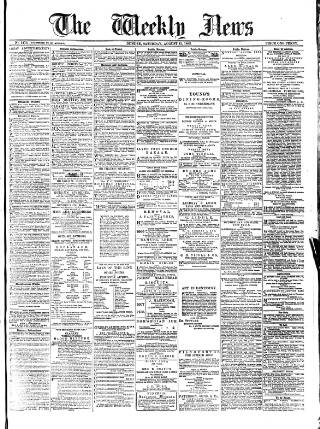 cover page of Dundee Weekly News published on August 11, 1883