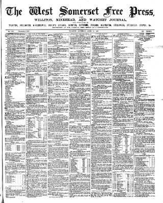cover page of West Somerset Free Press published on April 19, 1890