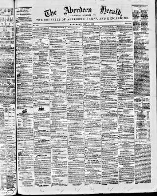 cover page of Aberdeen Herald published on May 3, 1851