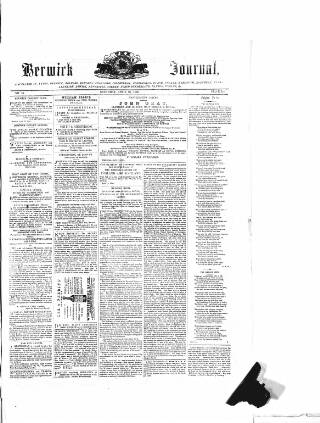 cover page of Illustrated Berwick Journal published on April 26, 1856