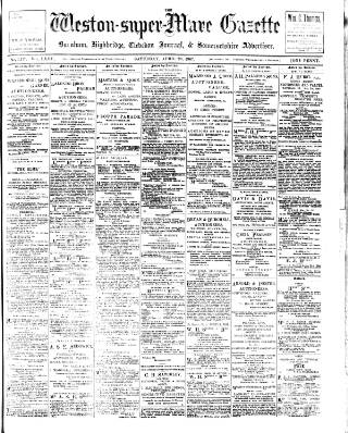 cover page of Weston-super-Mare Gazette, and General Advertiser published on April 20, 1907