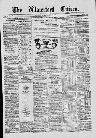 cover page of Waterford Citizen published on May 2, 1871