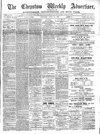 cover page of Chepstow Weekly Advertiser published on April 26, 1890