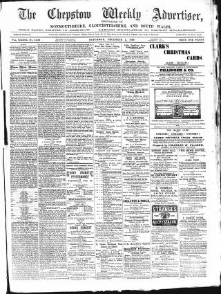 cover page of Chepstow Weekly Advertiser published on December 2, 1893