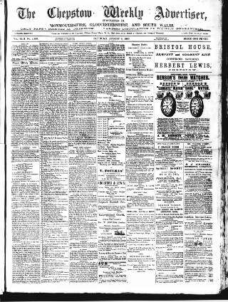cover page of Chepstow Weekly Advertiser published on August 8, 1896