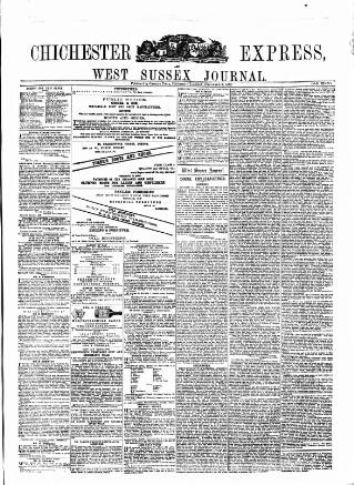 cover page of Chichester Express and West Sussex Journal published on December 3, 1872