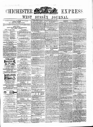cover page of Chichester Express and West Sussex Journal published on August 11, 1874
