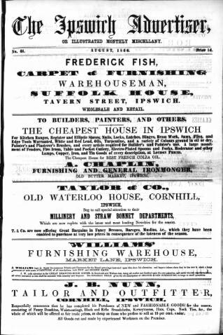 cover page of Ipswich Advertiser, or, Illustrated Monthly Miscellany published on August 1, 1860