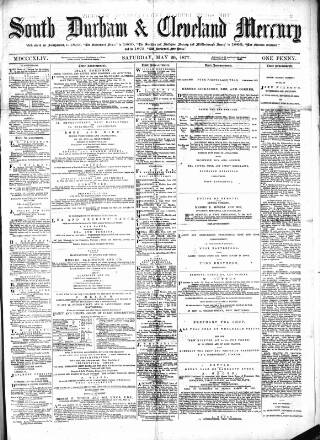 cover page of South Durham & Cleveland Mercury published on May 26, 1877